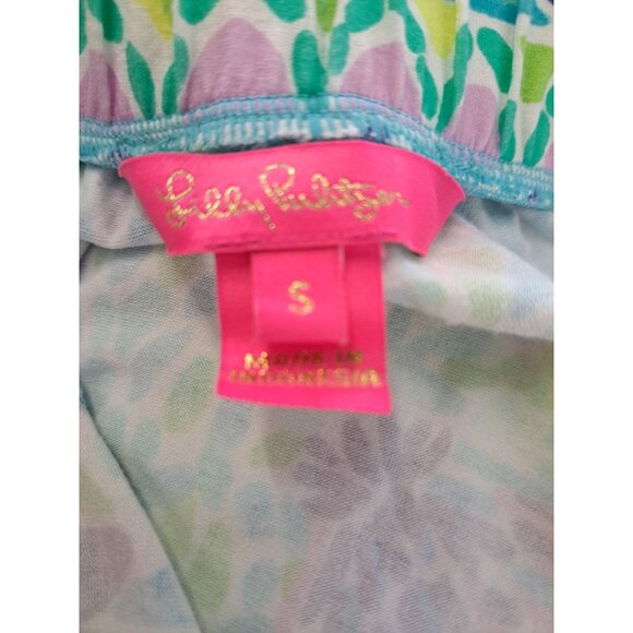 Lilly Pulitzer Rikki Strapless Romper In Ibiza Open Water Blue Size S Summer - Picture 6 of 13